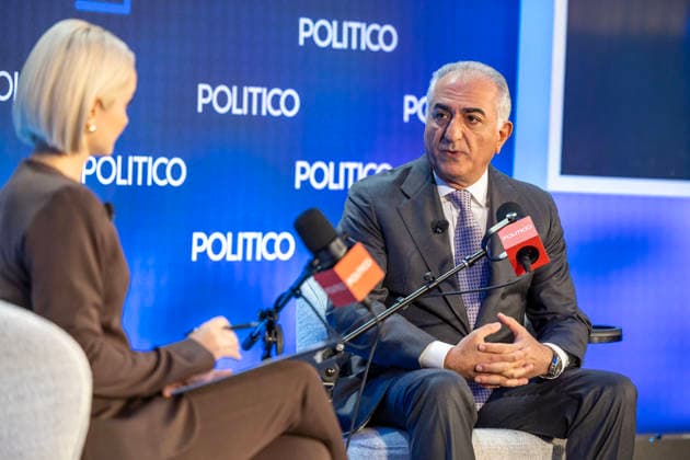 May 12, 2026, Washington, District Of Columbia, USA: IranÃ¢â‚¬â ¢s exiled Crown Prince Reza Pahlavi discussed the latest developments in the conflict with Iran and his vision for what comes next during his talk with Dashna Burns at the Politico Annual Security Summit on Tuesday, May 12, 2026, in Washington, D.C. He urged President Trump to Ã¢â‚¬oefinish the jobÃ¢â‚¬Â in Iran and told Burns that Trump should stop sending mixed messages about his intentions in the war, including his threat to Ã¢â‚¬oewipe outÃ¢â‚¬Â IranÃ¢â‚¬â ¢s civilization. Washington USA - ZUMAkh2_ 20260512_znp_kh2_004 Copyright: xAlixKhalighx