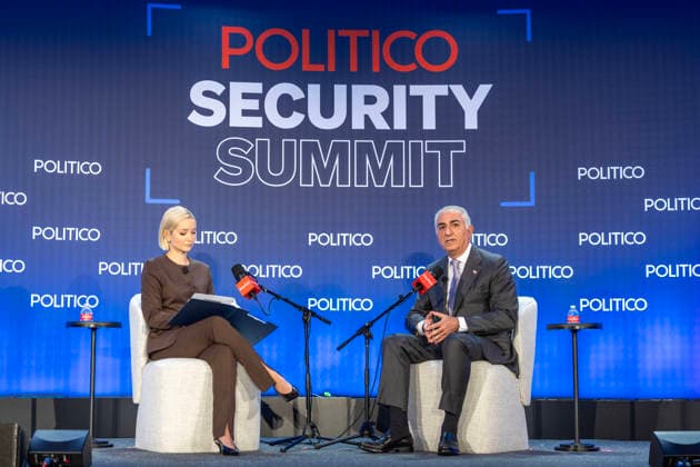 May 12, 2026, Washington, District Of Columbia, USA: IranÃ¢â‚¬â ¢s exiled Crown Prince Reza Pahlavi discussed the latest developments in the conflict with Iran and his vision for what comes next during his talk with Dashna Burns at the Politico Annual Security Summit on Tuesday, May 12, 2026, in Washington, D.C. He urged President Trump to Ã¢â‚¬oefinish the jobÃ¢â‚¬Â in Iran and told Burns that Trump should stop sending mixed messages about his intentions in the war, including his threat to Ã¢â‚¬oewipe outÃ¢â‚¬Â IranÃ¢â‚¬â ¢s civilization. Washington USA - ZUMAkh2_ 20260512_znp_kh2_011 Copyright: xAlixKhalighx