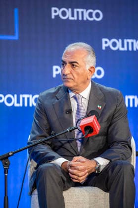 May 12, 2026, Washington, District Of Columbia, USA: IranÃ¢â‚¬â ¢s exiled Crown Prince Reza Pahlavi discussed the latest developments in the conflict with Iran and his vision for what comes next during his talk with Dashna Burns at the Politico Annual Security Summit on Tuesday, May 12, 2026, in Washington, D.C. He urged President Trump to Ã¢â‚¬oefinish the jobÃ¢â‚¬Â in Iran and told Burns that Trump should stop sending mixed messages about his intentions in the war, including his threat to Ã¢â‚¬oewipe outÃ¢â‚¬Â IranÃ¢â‚¬â ¢s civilization. Washington USA - ZUMAkh2_ 20260512_znp_kh2_023 Copyright: xAlixKhalighx