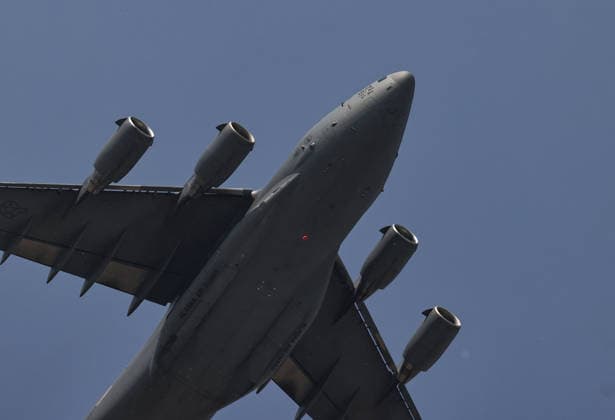 BEIJING, CHINA - MAY 12: U.S. Air Force C-17 Globemaster III aircraft arrives at Beijing Capital International Airport ahead of U.S. President Donald Trump s China visit on May 12, 2026 in Beijing, China. At the invitation of Chinese President Xi Jinping, U.S. President Donald Trump will pay a state visit to China from May 13 to 15.  Copyright: xVCGx 111640975782