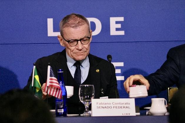 RECORD DATE NOT STATED 15th LIDE Brazil Investment Forum 2026-New York. (NEW)15th LIDE Brazil Investment Forum 2026 -New York . May 12, 2026, New York, USA: Senator Fabiano Contarato during the 15th LIDE Brazil Investment Forum 2026 taking place at Harvard Club in Manhattan, New York Credit: Niyi Fote Thenews2(Foto: Niyi Fote Thenews2 imago images) 15th LIDE Brazil Investment Forum 2026-New York.  Copyright: xNiyixFotex