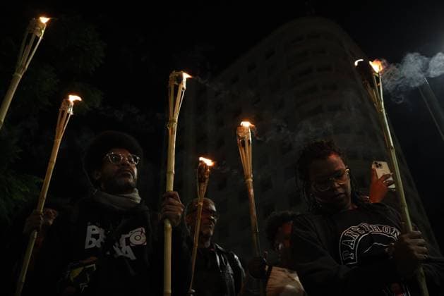 RECORD DATE NOT STATED 30th Night March for Black Consciousness in Sao Paulo Sao Paulo (SP), 12 05 2026 30th Black Consciousness March SP A group of black people marched through points of relevance to the history of black people in Brazil in the 30th Black Consciousness March. The event took place on Tuesday night (12).(Foto: Arthur Lamonier Thenews2 imago images) 30th Night March for Black Consciousness in Sao Paulo  Copyright: xArthurxLamonierx