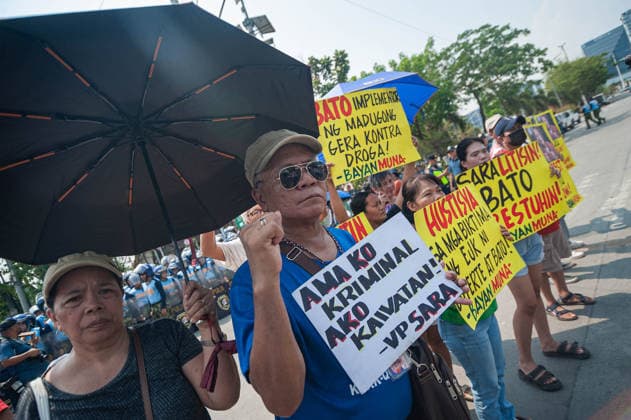 May 13, 2026, Pasay, Metro Manila, Philippines: Protesters call for the impeachment of Vice President Duterte. Pasay Philippines - ZUMAy102 20260513_zip_y102_013 Copyright: xKenosisxYapx