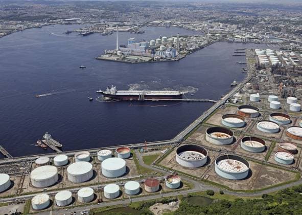Tanker with Azerbaijani crude oil arrives in Japan Photo taken from a Kyodo News helicopter shows a tanker carrying crude oil from Azerbaijan following its arrival at the Negishi refinery in Yokohama, near Tokyo, on May 12, 2026, as Japan seeks to diversify procurement sources after the Middle East conflict raised concerns over the stability of oil supplies.  A14AA0005548369P
