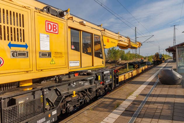 13 05 2026 Renovation work on the rails in and around the station in Pasewalk Pasewalk Mecklenburg-Vorpommern Germany
