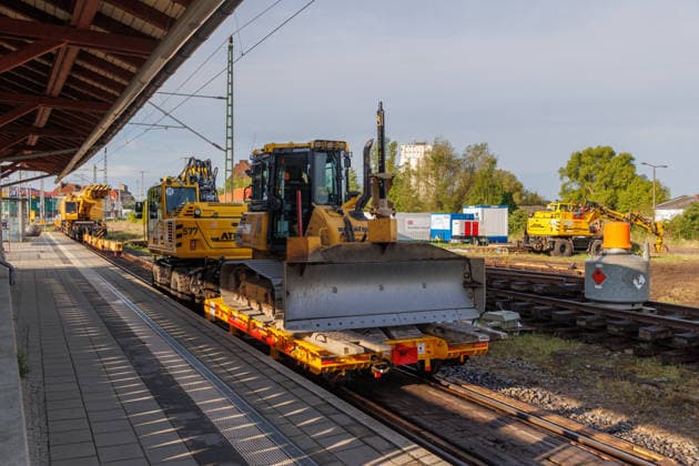 13 05 2026 Renovation work on the rails in and around the station in Pasewalk Pasewalk Mecklenburg-Vorpommern Germany