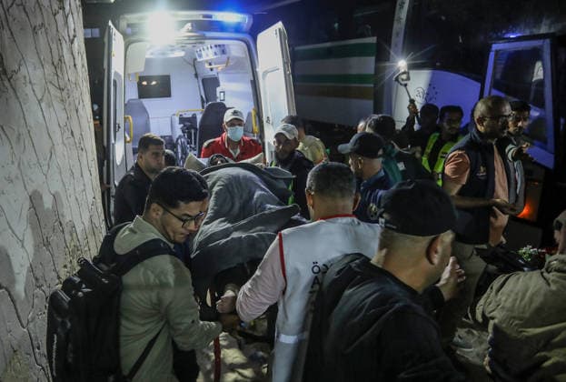 Group of Palestinians return to Gaza via Rafah Border Crossing KHAN YUNIS, GAZA, PALESTINE - MAY 13: A group of Palestinians, including those who received medical treatment in Egypt and their companions, arrive in the city of Khan Yunis, Gaza, Palestine via the Rafah Border Crossing on May 13, 2026. After Israel permitted limited passage, the returning Palestinians were greeted by their families and relatives following their journey back into the Gaza Strip. Abed Rahim Khatib Anadolu Khan Yunis Gaza. Editorial use only. Please get in touch for any other usage.  Copyright: x2026xAnadoluxAbedxRahimxKhatibx