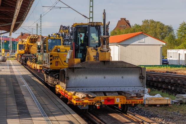 13 05 2026 Renovation work on the rails in and around the station in Pasewalk Pasewalk Mecklenburg-Vorpommern Germany