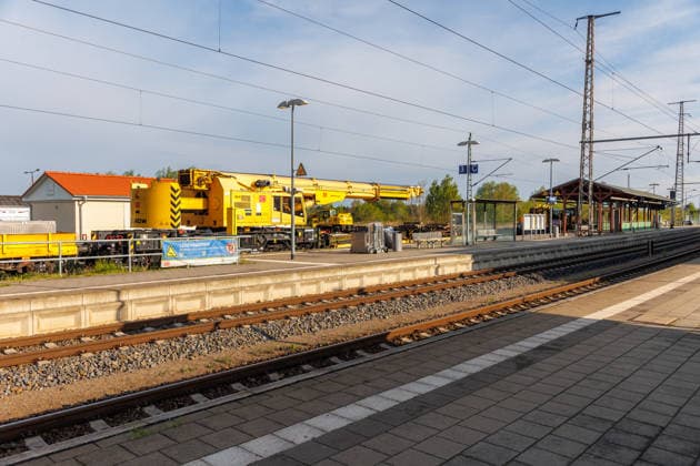 13 05 2026 Renovation work on the rails in and around the station in Pasewalk Pasewalk Mecklenburg-Vorpommern Germany