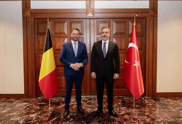 Hakan Fidan - Maxime Prevot meeting in Ankara ANKARA, TURKIYE - MAY 13: Turkish Foreign Minister Hakan Fidan meets with Belgian Deputy Prime Minister and Minister of Foreign Affairs, European Affairs and Development Cooperation Maxime Prevot as part of the Belgian Economic Mission visit in Ankara, Turkiye on May 13, 2026. Murat Gok Anadolu Ankara Turkey. Editorial use only. Please get in touch for any other usage.  Copyright: x2026xAnadoluxMuratxGokx
