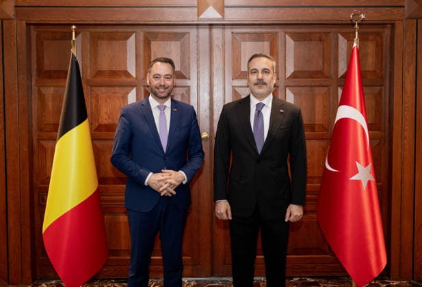 Hakan Fidan - Maxime Prevot meeting in Ankara ANKARA, TURKIYE - MAY 13: Turkish Foreign Minister Hakan Fidan meets with Belgian Deputy Prime Minister and Minister of Foreign Affairs, European Affairs and Development Cooperation Maxime Prevot as part of the Belgian Economic Mission visit in Ankara, Turkiye on May 13, 2026. Murat Gok Anadolu Ankara Turkey. Editorial use only. Please get in touch for any other usage.  Copyright: x2026xAnadoluxMuratxGokx