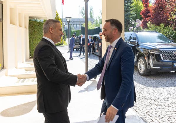 Hakan Fidan - Maxime Prevot meeting in Ankara ANKARA, TURKIYE - MAY 13: Turkish Foreign Minister Hakan Fidan meets with Belgian Deputy Prime Minister and Minister of Foreign Affairs, European Affairs and Development Cooperation Maxime Prevot as part of the Belgian Economic Mission visit in Ankara, Turkiye on May 13, 2026. Murat Gok Anadolu Ankara Turkey. Editorial use only. Please get in touch for any other usage.  Copyright: x2026xAnadoluxMuratxGokx