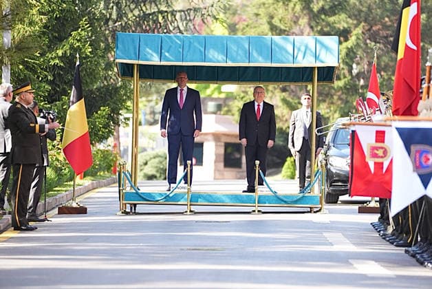 Yasar Guler-Theo Francken meeting in Ankara ANKARA, TURKIYE - MAY 13: Turkish National Defense Minister Yasar Guler welcomes Belgian Defense Minister Theo Francken with an official ceremony at the Defense Ministry building in Ankara, Turkiye on May 13, 2026. Metin Aktas Anadolu Ankara Turkey. Editorial use only. Please get in touch for any other usage.  Copyright: x2026xAnadoluxMetinxAktasx