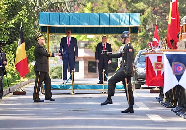 Yasar Guler-Theo Francken meeting in Ankara ANKARA, TURKIYE - MAY 13: Turkish National Defense Minister Yasar Guler welcomes Belgian Defense Minister Theo Francken with an official ceremony at the Defense Ministry building in Ankara, Turkiye on May 13, 2026. Metin Aktas Anadolu Ankara Turkey. Editorial use only. Please get in touch for any other usage.  Copyright: x2026xAnadoluxMetinxAktasx