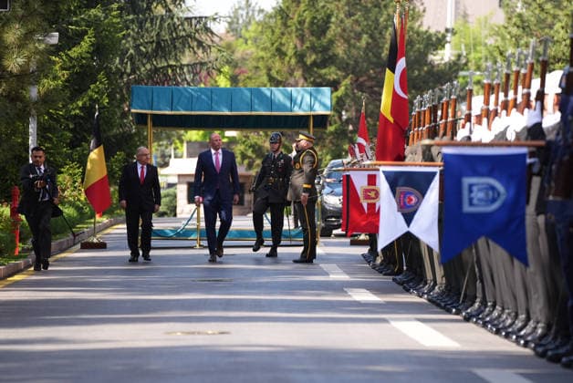 Yasar Guler-Theo Francken meeting in Ankara ANKARA, TURKIYE - MAY 13: Turkish National Defense Minister Yasar Guler welcomes Belgian Defense Minister Theo Francken with an official ceremony at the Defense Ministry building in Ankara, Turkiye on May 13, 2026. Metin Aktas Anadolu Ankara Turkey. Editorial use only. Please get in touch for any other usage.  Copyright: x2026xAnadoluxMetinxAktasx