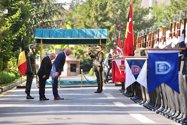 Yasar Guler-Theo Francken meeting in Ankara ANKARA, TURKIYE - MAY 13: Turkish National Defense Minister Yasar Guler welcomes Belgian Defense Minister Theo Francken with an official ceremony at the Defense Ministry building in Ankara, Turkiye on May 13, 2026. Metin Aktas Anadolu Ankara Turkey. Editorial use only. Please get in touch for any other usage.  Copyright: x2026xAnadoluxMetinxAktasx