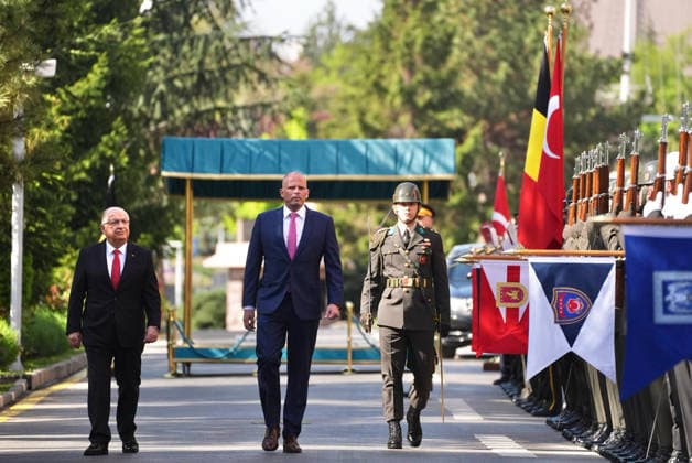 Yasar Guler-Theo Francken meeting in Ankara ANKARA, TURKIYE - MAY 13: Turkish National Defense Minister Yasar Guler welcomes Belgian Defense Minister Theo Francken with an official ceremony at the Defense Ministry building in Ankara, Turkiye on May 13, 2026. Metin Aktas Anadolu Ankara Turkey. Editorial use only. Please get in touch for any other usage.  Copyright: x2026xAnadoluxMetinxAktasx