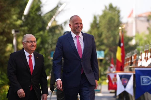 Yasar Guler-Theo Francken meeting in Ankara ANKARA, TURKIYE - MAY 13: Turkish National Defense Minister Yasar Guler welcomes Belgian Defense Minister Theo Francken with an official ceremony at the Defense Ministry building in Ankara, Turkiye on May 13, 2026. Metin Aktas Anadolu Ankara Turkey. Editorial use only. Please get in touch for any other usage.  Copyright: x2026xAnadoluxMetinxAktasx
