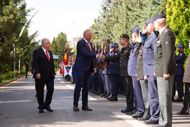 Yasar Guler-Theo Francken meeting in Ankara ANKARA, TURKIYE - MAY 13: Turkish National Defense Minister Yasar Guler welcomes Belgian Defense Minister Theo Francken with an official ceremony at the Defense Ministry building in Ankara, Turkiye on May 13, 2026. Metin Aktas Anadolu Ankara Turkey. Editorial use only. Please get in touch for any other usage.  Copyright: x2026xAnadoluxMetinxAktasx