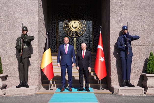 Yasar Guler-Theo Francken meeting in Ankara ANKARA, TURKIYE - MAY 13: Turkish National Defense Minister Yasar Guler welcomes Belgian Defense Minister Theo Francken with an official ceremony at the Defense Ministry building in Ankara, Turkiye on May 13, 2026. Metin Aktas Anadolu Ankara Turkey. Editorial use only. Please get in touch for any other usage.  Copyright: x2026xAnadoluxMetinxAktasx