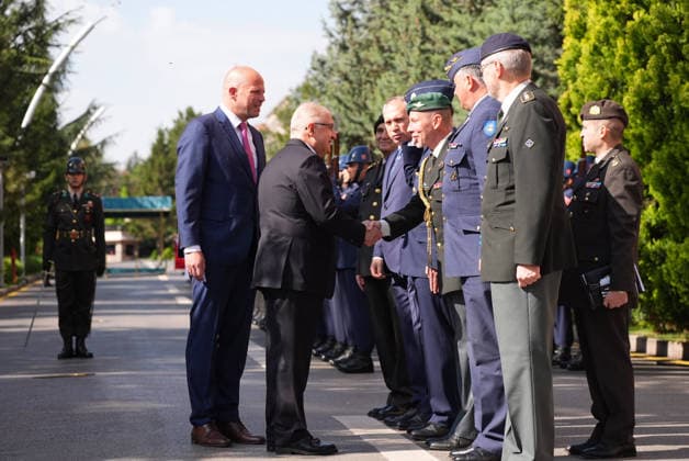 Yasar Guler-Theo Francken meeting in Ankara ANKARA, TURKIYE - MAY 13: Turkish National Defense Minister Yasar Guler welcomes Belgian Defense Minister Theo Francken with an official ceremony at the Defense Ministry building in Ankara, Turkiye on May 13, 2026. Metin Aktas Anadolu Ankara Turkey. Editorial use only. Please get in touch for any other usage.  Copyright: x2026xAnadoluxMetinxAktasx