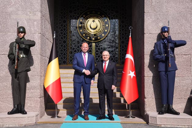 Yasar Guler-Theo Francken meeting in Ankara ANKARA, TURKIYE - MAY 13: Turkish National Defense Minister Yasar Guler welcomes Belgian Defense Minister Theo Francken with an official ceremony at the Defense Ministry building in Ankara, Turkiye on May 13, 2026. Metin Aktas Anadolu Ankara Turkey. Editorial use only. Please get in touch for any other usage.  Copyright: x2026xAnadoluxMetinxAktasx
