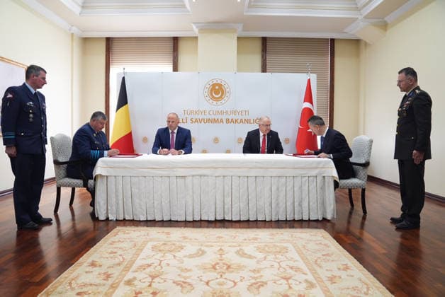 Yasar Guler-Theo Francken meeting in Ankara ANKARA, TURKIYE - MAY 13: Turkish National Defense Minister Yasar Guler and Belgian Defense Minister Theo Francken sign a Letter of Intent between Ministry of National Defense and Belgian Ministry of Defense at the Defense Ministry building in Ankara, Turkiye on May 13, 2026. Metin Aktas Anadolu Ankara Turkey. Editorial use only. Please get in touch for any other usage.  Copyright: x2026xAnadoluxMetinxAktasx