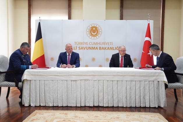 Yasar Guler-Theo Francken meeting in Ankara ANKARA, TURKIYE - MAY 13: Turkish National Defense Minister Yasar Guler and Belgian Defense Minister Theo Francken sign a Letter of Intent between Ministry of National Defense and Belgian Ministry of Defense at the Defense Ministry building in Ankara, Turkiye on May 13, 2026. Metin Aktas Anadolu Ankara Turkey. Editorial use only. Please get in touch for any other usage.  Copyright: x2026xAnadoluxMetinxAktasx