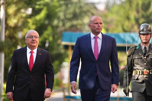 Yasar Guler-Theo Francken meeting in Ankara ANKARA, TURKIYE - MAY 13: Turkish National Defense Minister Yasar Guler welcomes Belgian Defense Minister Theo Francken with an official ceremony at the Defense Ministry building in Ankara, Turkiye on May 13, 2026. Metin Aktas Anadolu Ankara Turkey. Editorial use only. Please get in touch for any other usage.  Copyright: x2026xAnadoluxMetinxAktasx