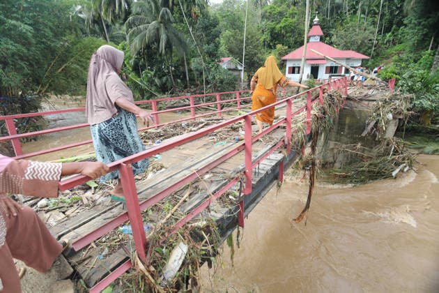 Aftermath of flood in Sumatra TANAH DATAR, INDONESIA - MAY 13: A view of the destruction among the wooden debris affected by floods in Tanah Datar, West Sumatera Province, Indonesia on May 13, 2026. The structures affected by the floods include residential homes, vehicle, irrigation dam, two village bridge, subdistrict roads, and the rice field. Adi Prima Anadolu Tanah Datar Indonesia. Editorial use only. Please get in touch for any other usage.  Copyright: x2026xAnadoluxAdixPrimax
