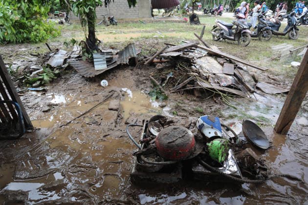Aftermath of flood in Sumatra TANAH DATAR, INDONESIA - MAY 13: A view of the destruction among the wooden debris affected by floods in Tanah Datar, West Sumatera Province, Indonesia on May 13, 2026. The structures affected by the floods include residential homes, vehicle, irrigation dam, two village bridge, subdistrict roads, and the rice field. Adi Prima Anadolu Tanah Datar Indonesia. Editorial use only. Please get in touch for any other usage.  Copyright: x2026xAnadoluxAdixPrimax