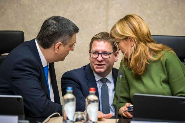 May 13, 2026: (L-R) Apostolos Tzitzikostas , EU Commissioner for Sustainable Transport and Tourism, BjÅ¡rn Seibert.Head ot Presidents Cabinet and Ekaterina Zaharieva , EU Commissioner for Startups, Research and Innovation attend the weekly meeting of the College of Commissioners at the European Commission headquarters in Brussels, Belgium, 13.05.2026. Commissioners are discussing the future of EU cohesion policy, potential restructuring of DG REGIO and plans to strengthen centralized investment tools focused on competitiveness and defence within the European Union budget framework. . - ZUMAw80_ 20260513_faf_w80_003 Copyright: xWiktorxDabkowskix