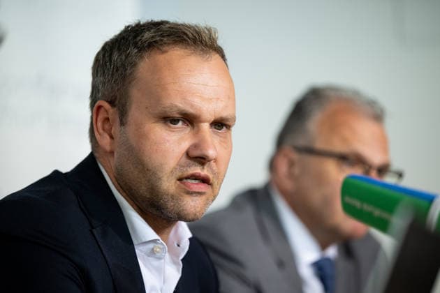 STATE PRESS CONFERENCE THURINGIA 13 05 2026 Erfurt The deputy leader of the AfD parliamentary group in the Thuringian state parliament, Daniel Haseloff AfD , at the state press conference in Thuringia on May 13, 2026