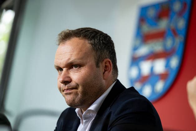 STATE PRESS CONFERENCE THURINGIA 13 05 2026 Erfurt The deputy leader of the AfD parliamentary group in the Thuringian state parliament, Daniel Haseloff AfD , at the state press conference in Thuringia on May 13, 2026