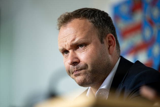 STATE PRESS CONFERENCE THURINGIA 13 05 2026 Erfurt The deputy leader of the AfD parliamentary group in the Thuringian state parliament, Daniel Haseloff AfD , at the state press conference in Thuringia on May 13, 2026