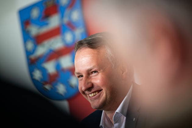 STATE PRESS CONFERENCE THURINGIA 13 05 2026 Erfurt The Chairman of the CDU parliamentary group in the Thuringian state parliament, Andreas Bühl CDU , at the state press conference in Thuringia on May 13, 2026