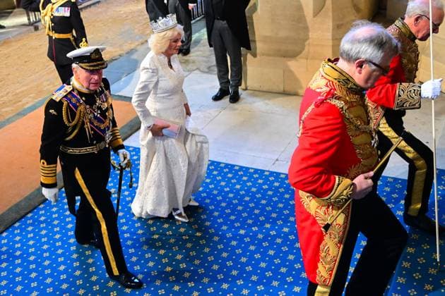 State Opening of Parliament, The Victoria Tower, Sovereigns Entrance, Palace of Westminster, London, UK - 13 May 2026 King Charles III and Queen Camilla arrive State Opening of Parliament, The Victoria Tower, Sovereigns Entrance, Palace of Westminster, London, UK - 13 May 2026, Credit:Victoria Jones Shutterstock PA ROTA - B68 Avalon United Kingdom, London, Palace of Westminster Copyright: xVictoriaxJones Shutterstockx xPAxROTAx-xB68x xAvalonx 1098536895