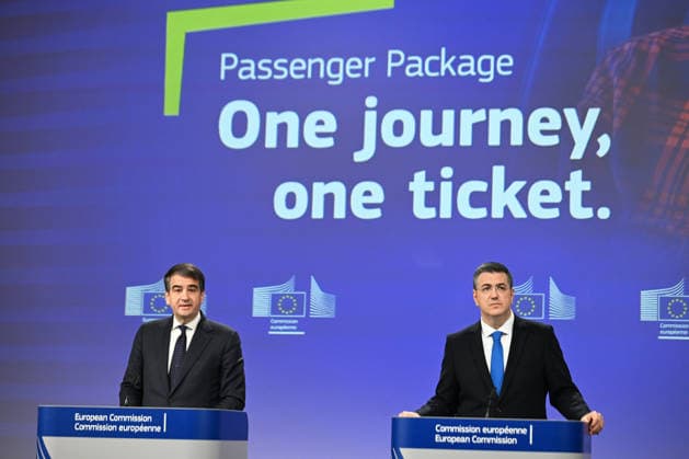 EU Commissioners Fitto and Tzitzikostas hold joint press conference BRUSSELS, BELGIUM - MAY 13: European Commission Vice-President for Cohesion and Reforms Raffaele Fitto (L) and European Commissioner for Sustainable Transport and Tourism Apostolos Tzitzikostas (R) hold a joint press conference in Brussels, Belgium, on May 13, 2026. Dursun Aydemir Anadolu Brussels Belgium. Editorial use only. Please get in touch for any other usage.  Copyright: x2026xAnadoluxDursunxAydemirx