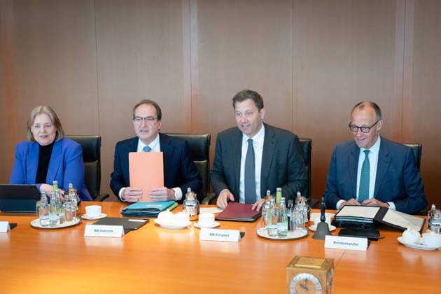 Cabinet meeting, Federal Government, Kick-off Kick-off, Cabinet meeting, Federal Government, Federal Chancellor, Friedrich Merz, Lars Klingbeil, Federal Minister of Finance, Vice-Chancellor, Alexander Dobrindt, Federal Minister of the Interior, Bärbel Bas, Federal Minister, Labor, Social Affairs Berlin Berlin GER