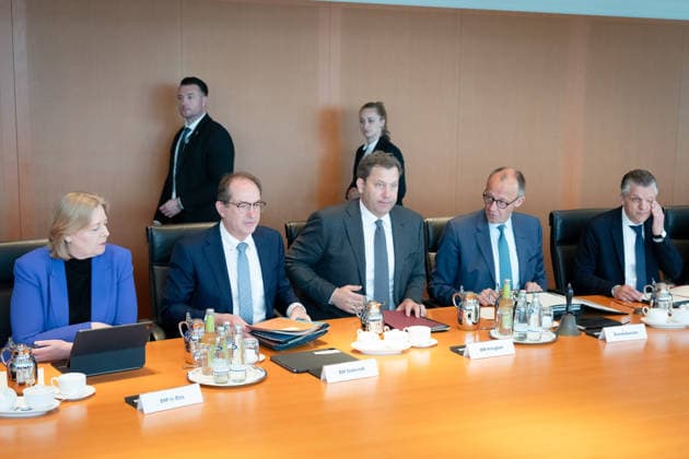 Cabinet meeting, Federal Government, Kick-off Kick-off, Cabinet meeting, Federal Government, Federal Chancellor, Friedrich Merz, Lars Klingbeil, Federal Minister of Finance, Vice-Chancellor, Alexander Dobrindt, Federal Minister of the Interior, Bärbel Bas, Federal Minister, Labor, Social Affairs Berlin Berlin GER