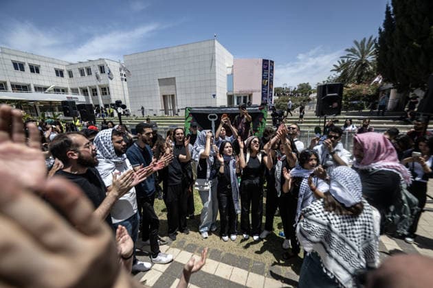 Demonstration to commemorate 78th anniversary of Nakba in Tel Aviv TEL AVIV, ISRAEL - MAY 13: People gather to hold a protest commemorating the 78th anniversary of the Nakba, which marks the forced displacement of Palestinians, in Tel Aviv, Israel on May 13, 2026. Mostafa Alkharouf Anadolu Tel Aviv Israel. Editorial use only. Please get in touch for any other usage.  Copyright: x2026xAnadoluxMostafaxAlkharoufx