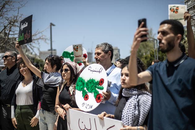 Demonstration to commemorate 78th anniversary of Nakba in Tel Aviv TEL AVIV, ISRAEL - MAY 13: People gather to hold a protest commemorating the 78th anniversary of the Nakba, which marks the forced displacement of Palestinians, in Tel Aviv, Israel on May 13, 2026. Mostafa Alkharouf Anadolu Tel Aviv Israel. Editorial use only. Please get in touch for any other usage.  Copyright: x2026xAnadoluxMostafaxAlkharoufx