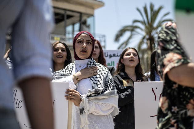 Demonstration to commemorate 78th anniversary of Nakba in Tel Aviv TEL AVIV, ISRAEL - MAY 13: People gather to hold a protest commemorating the 78th anniversary of the Nakba, which marks the forced displacement of Palestinians, in Tel Aviv, Israel on May 13, 2026. Mostafa Alkharouf Anadolu Tel Aviv Israel. Editorial use only. Please get in touch for any other usage.  Copyright: x2026xAnadoluxMostafaxAlkharoufx
