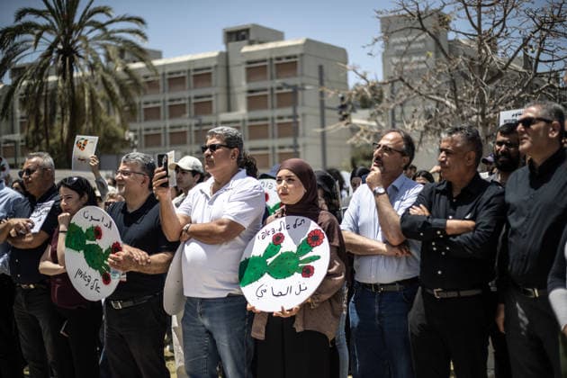 Demonstration to commemorate 78th anniversary of Nakba in Tel Aviv TEL AVIV, ISRAEL - MAY 13: People gather to hold a protest commemorating the 78th anniversary of the Nakba, which marks the forced displacement of Palestinians, in Tel Aviv, Israel on May 13, 2026. Mostafa Alkharouf Anadolu Tel Aviv Israel. Editorial use only. Please get in touch for any other usage.  Copyright: x2026xAnadoluxMostafaxAlkharoufx
