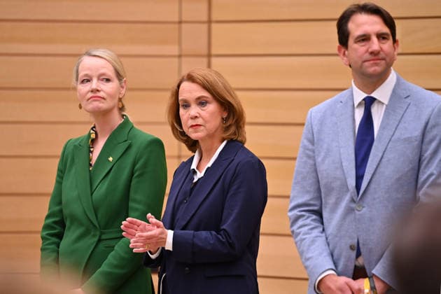 from left Petra OLSCHOWSKI,Thekla WALKER,Andreas JUNG, Minister President election in Baden Wuerttemberg on 13 05 2026 in the state parliament in Stuttgart