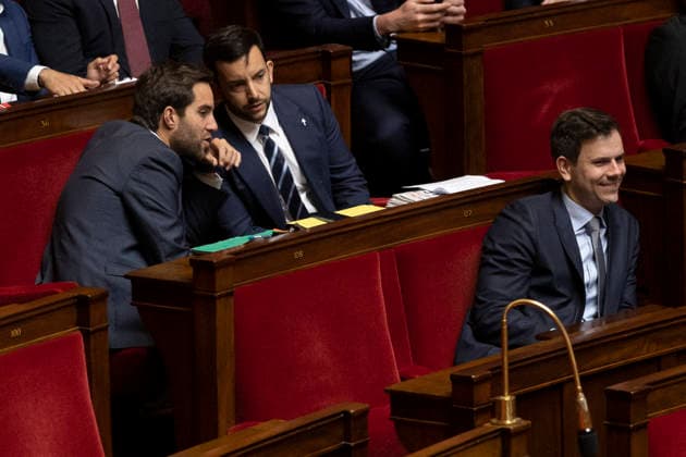 Questions To The Government - Paris RN MPs Thomas Menage and Jean-Philippe Tanguy during Question Time in the National Assembly in Paris on 13 May 2026. Photos by Jérémy Paoloni ABACAPRESS.COM Paris France  Copyright: xPaolonixJeremy ABACAx