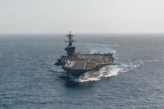 May 13, 2026, Arabian Sea, International Waters: The U.S. Navy Nimitz-class aircraft carrier USS Abraham Lincoln operating in support of Operation Epic Fury and the naval blockade of Iran, May 8, 2025, on the Northern Arabian Sea. Arabian Sea International Waters - ZUMAp138 20260513_zaa_p138_013 Copyright: xHandout U.SxNavyx