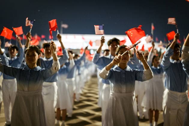 US President Trump arrives in Beijing BEIJING, CHINA - MAY 13: (----EDITORIAL USE ONLY - MANDATORY CREDIT - WHITE HOUSE VIA X HANDOUT - NO MARKETING NO ADVERTISING CAMPAIGNS - DISTRIBUTED AS A SERVICE TO CLIENTS----) A view of official welcoming ceremony as US President Donald Trump is welcomed after arriving in Beijing to kick off a landmark state visit in China on May 13, 2026. White House s X Account Anadolu Beijing China. Editorial use only. Please get in touch for any other usage.  Copyright: x2026xAnadoluxWhitexHouse sxXxAccountx