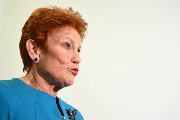 PAULINE HANSON PRESSER, One Nation leader Pauline Hanson speaks to the media during a doorstop interview at Parliament House in Canberra, Thursday, May 14, 2026. ( NO ARCHIVING CANBERRA AUSTRALIAN CAPITAL TERRITORY AUSTRALIA  Copyright: xLUKASxCOCHx 20260514126114832713