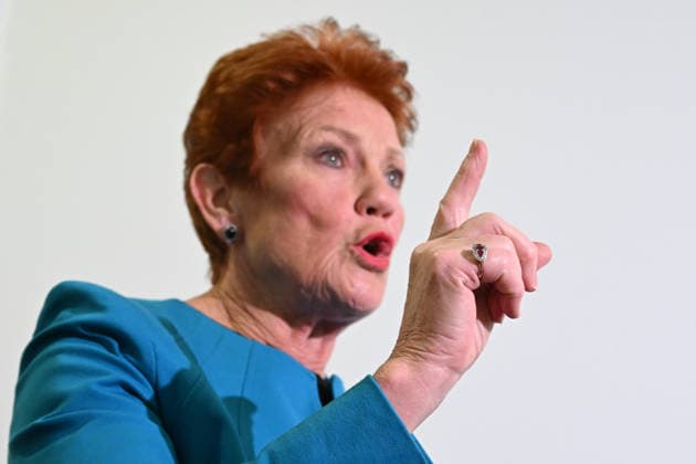 PAULINE HANSON PRESSER, One Nation leader Pauline Hanson speaks to the media during a doorstop interview at Parliament House in Canberra, Thursday, May 14, 2026. ( NO ARCHIVING CANBERRA AUSTRALIAN CAPITAL TERRITORY AUSTRALIA  Copyright: xLUKASxCOCHx 20260514143552155035
